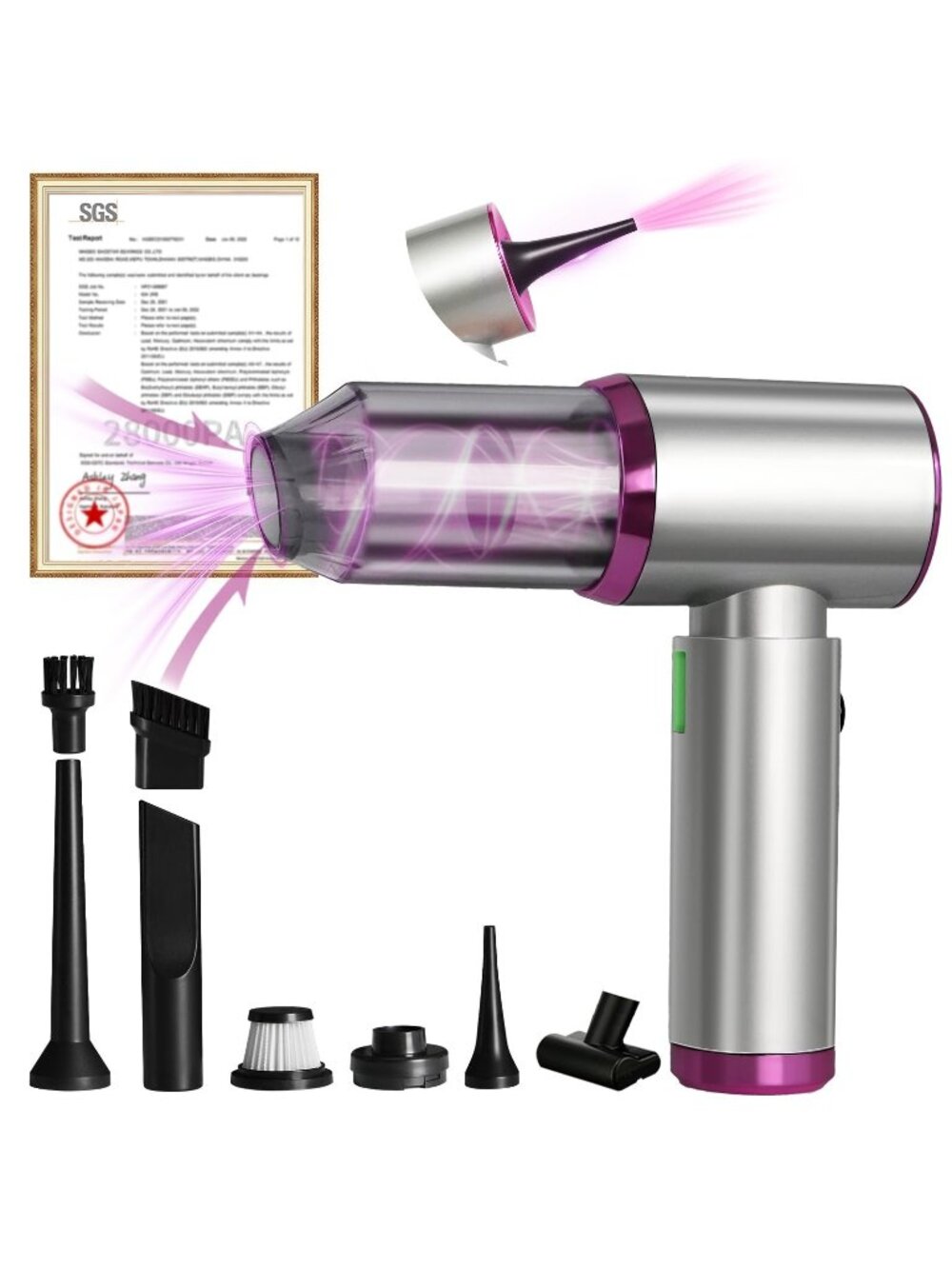 7-In-1 US-Designed Car Vacuum Portable CordlessPowerful Brushless Motor | 28,000